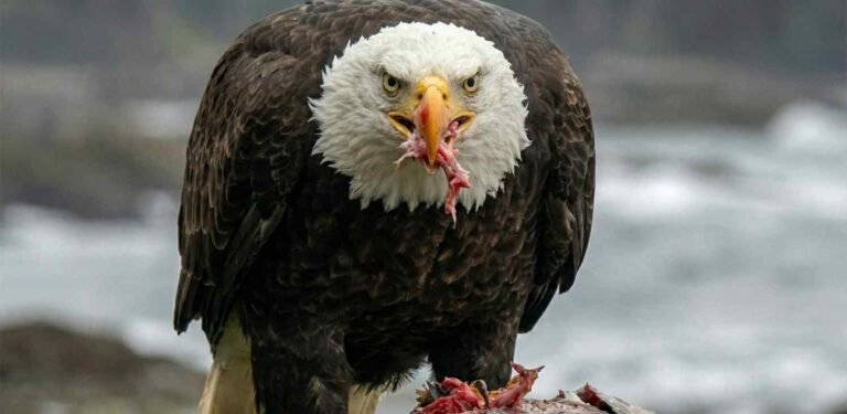 Eagle eat meat