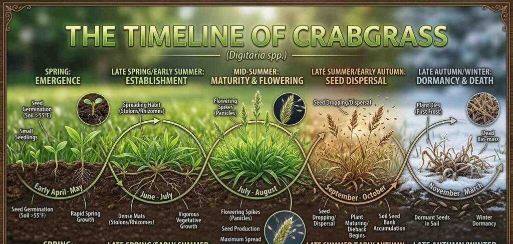 Timeline of crab grass