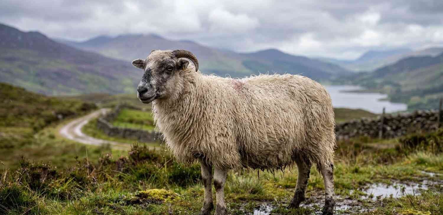 Sheep with Wet Wool