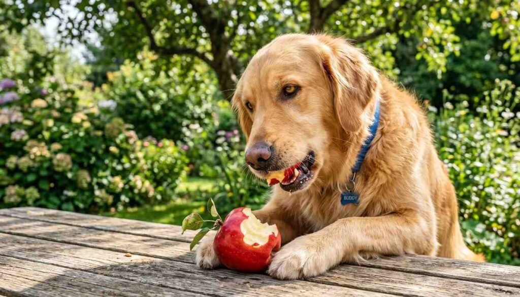 Dog Eating Apple'