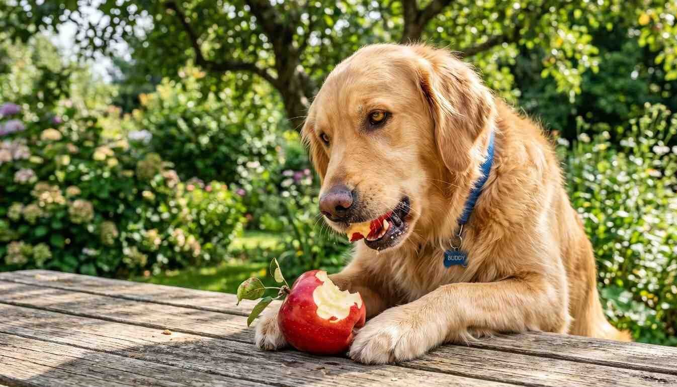 Dog Eating Apple'