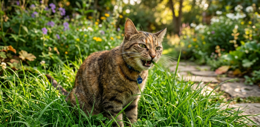Cat Eat Grass