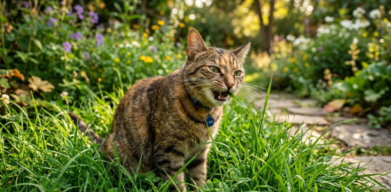 Cat Eat Grass