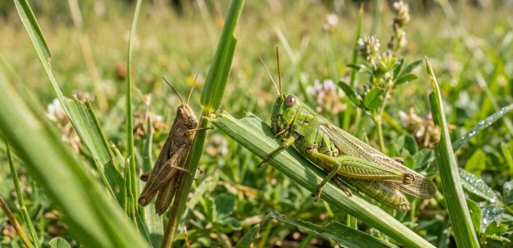 Grasshoppers Eat Grass