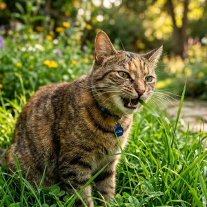 Cat Eat Grass