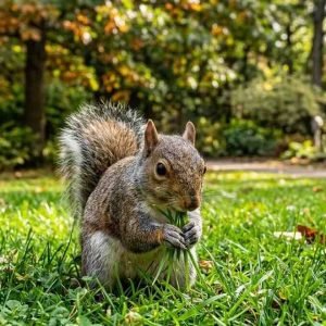 Squirrels Eat Grass