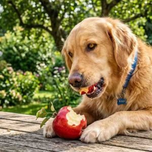 Dog Eating Apple'